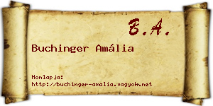 Buchinger Amália névjegykártya